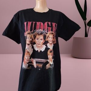 Gildan Black Tee with Pink 'Judge Judy' Graphic